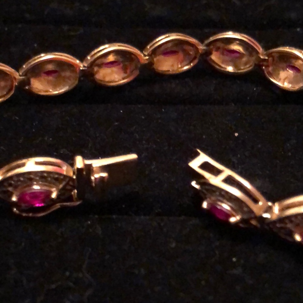 Sterling Silver/Simulated Ruby /Vermeil Bracelet - image 4